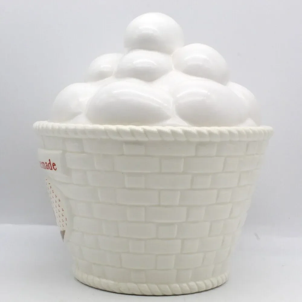 House of Lloyd Cookie Jar Christmas Is Homemade Ceramic Egg Basket Vintage 1989